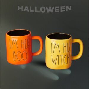 Rae Dunn 2pk Her Boo His Witch Mug Set